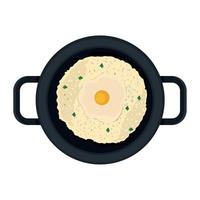 rice with fried egg vector