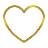 golden heart love icon vector