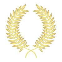 golden emblem leaves vector