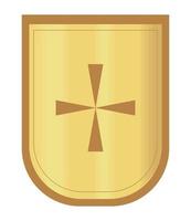 golden shield and cross vector