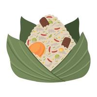 zongzi con hoja vector