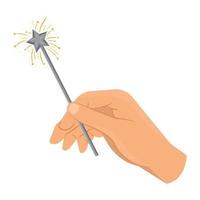 hand with magic wand vector