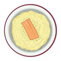 mashed potatoes and bacon vector