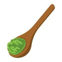 matcha in a spoon vector