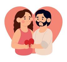 couple with heart vector
