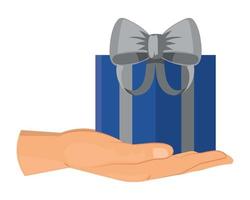 hand with gift vector