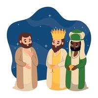 king wise men and joseph vector