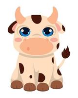 cow cute animal vector