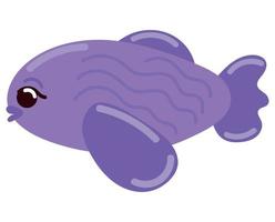 purple fish icon vector