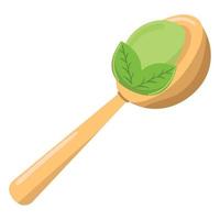 green tea on spoon vector