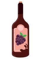 icono plano de botella de vino vector