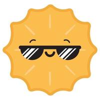 sun with sunglasses vector