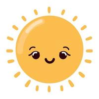 cute sun cartoon vector