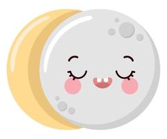 lindo personaje de luna vector