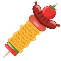 bbq skewer with tomato vector