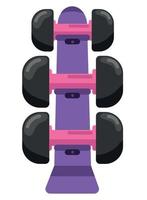 rack with dumbbells in the gym vector