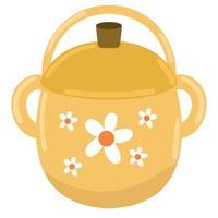 yellow kettle icon vector