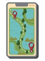 phone navigation map vector