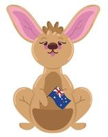 kangaroo australia day vector