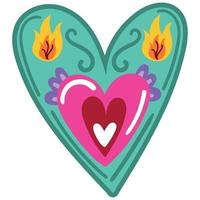 heart fire love vector