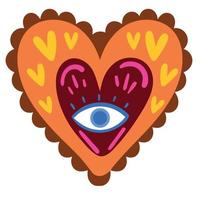 heart with eyeball vector