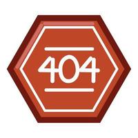 404 error caution sign icon vector