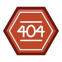 404 error caution sign icon vector