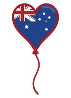 balloon heart australia day vector