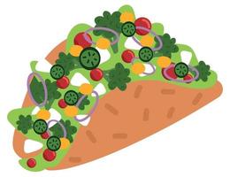 icono de taco vegetariano vector