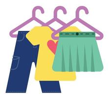 clothes in a hangers vector