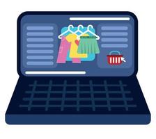 Laptop Online Shopping vector