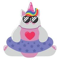 kawaii unicorn with float vector