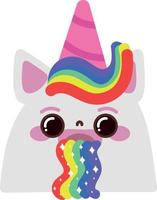 kawaii unicorn character vector