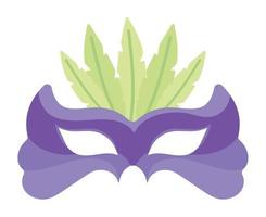 mardi gras mask feathers vector