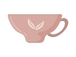 pottery tea cup icon vector