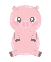 pig cute animal vector