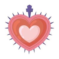 heart with cross vector