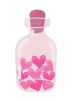 bottle love valentines day vector