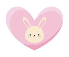 cute rabbit in heart vector