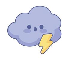 storm kawaii weather vector