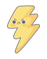 thunderbolt kawaii weather vector