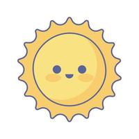 sun kawaii weather vector