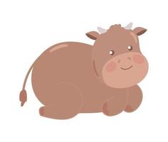 cute ox icon vector