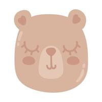 linda cabeza de oso vector