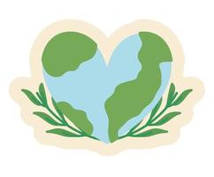 ecology world love badge vector