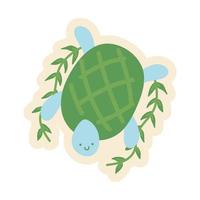 ecology turtle badge vector