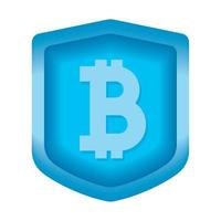 cryptocurrency bitcoin shield vector