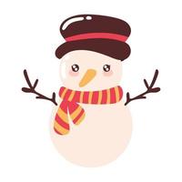 christmas snowman icon vector