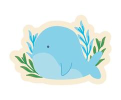 ecology whale badge vector