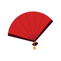 chinese red hand fan vector